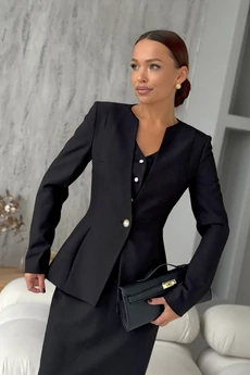 Костюм с платьем 2106 черный DilanaVIP