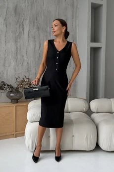 Костюм с платьем 2106 черный DilanaVIP