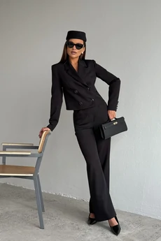Костюм брючный 2122 черный DilanaVIP