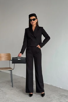 Костюм брючный 2122 черный DilanaVIP