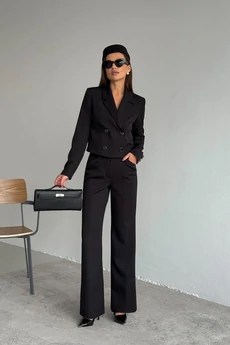 Костюм брючный 2122 черный DilanaVIP