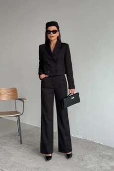 Костюм брючный 2122 черный DilanaVIP