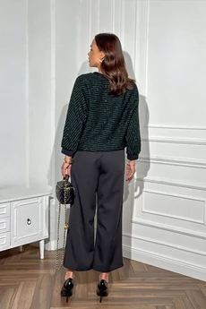 Костюм брючный 2124 черный + зеленый DilanaVIP