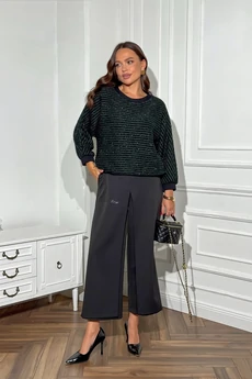 Костюм брючный 2124 черный + зеленый DilanaVIP