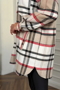 Рубашка 2127 бежевая клетка DilanaVIP