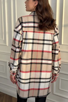 Рубашка 2127 бежевая клетка DilanaVIP