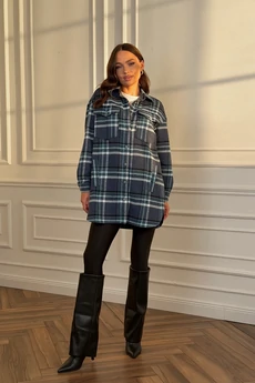 Рубашка 2127 голубая клетка DilanaVIP