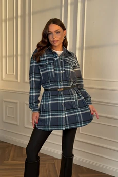 Рубашка 2127 голубая клетка DilanaVIP