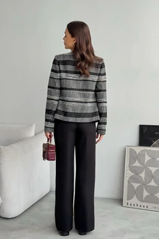 Костюм брючный 2136 мультиколор + черный DilanaVIP