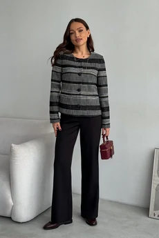 Костюм брючный 2136 мультиколор + черный DilanaVIP