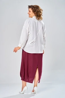 Костюм с платьем 2036 бордо Diamant