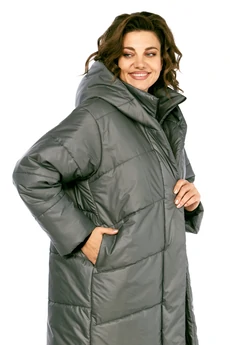 Пальто 2128 серый Diamant