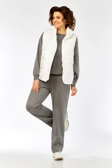 Костюм брючный 2150 серый + белый Diamant