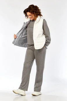 Костюм брючный 2150 серый + белый Diamant