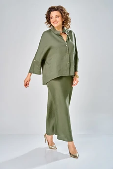 Костюм с юбкой 2152 олива Diamant