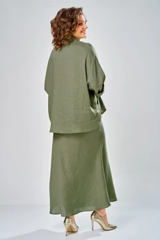 Костюм с юбкой 2152 олива Diamant