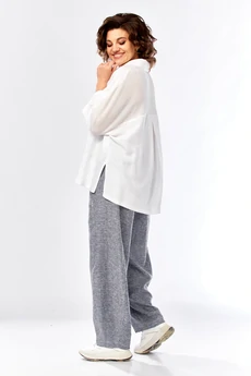 Костюм брючный 2157 джинс+белый Diamant