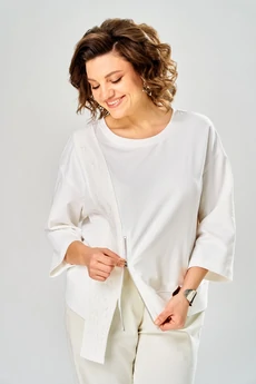 Костюм брючный 2160 молочный Diamant