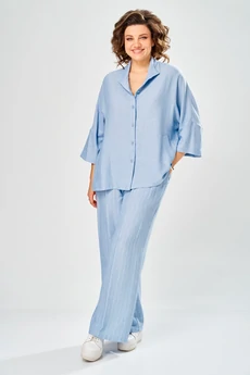 Костюм брючный 2162 голубой Diamant