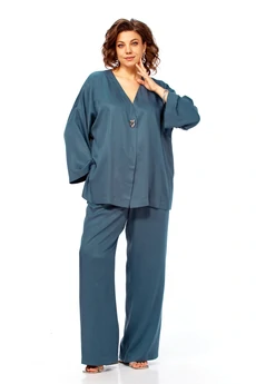 Костюм брючный 2164 морская волна Diamant