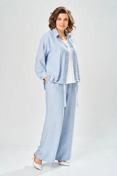 Костюм брючный 2166 голубой Diamant