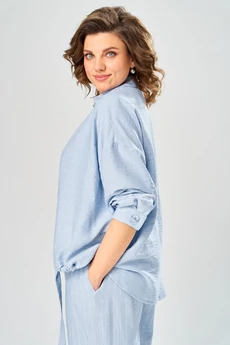 Костюм брючный 2166 голубой Diamant