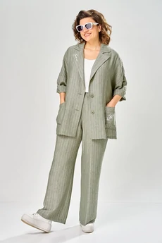 Костюм брючный 2167 олива Diamant