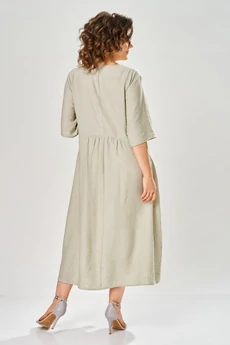 Платье 2182 бежево-серый Diamant