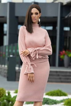 Костюм с юбкой 1424 розовый Diva