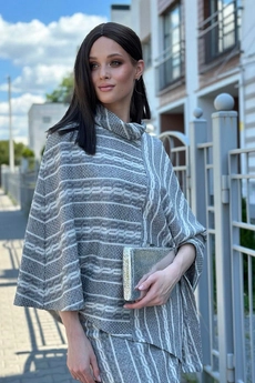 Костюм с юбкой 1608 серый Diva