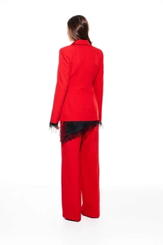 Костюм брючный 5319 красный Elletto Life
