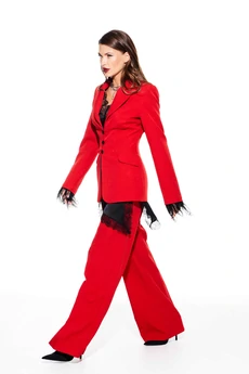 Костюм брючный 5319 красный Elletto Life