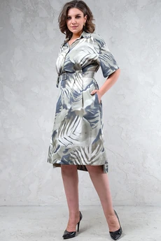 Платье  1536 зеленый + синий  Erika