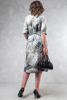 Платье  1536 зеленый + синий  Erika