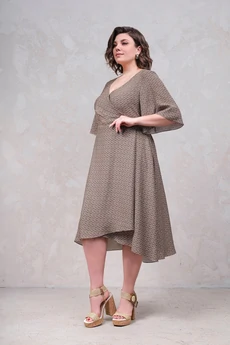 Платье  1632-2 коричневый  Erika