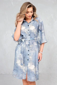 Платье 1733-6 голубой + серый Erika