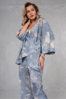 Жакет 1739-6 голубой + серый Erika