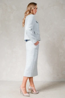 Костюм с юбкой 1751 голубой Erika