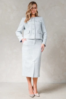 Костюм с юбкой 1751 голубой Erika