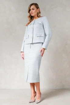 Костюм с юбкой 1751 голубой Erika