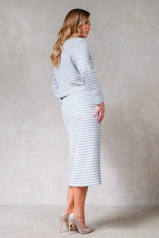 Костюм с юбкой 1753 голубой Erika