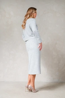 Костюм с юбкой 1753 голубой Erika