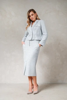 Костюм с юбкой 1753 голубой Erika