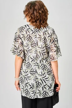 Блузка 198-1 принт листики EVA GRANT
