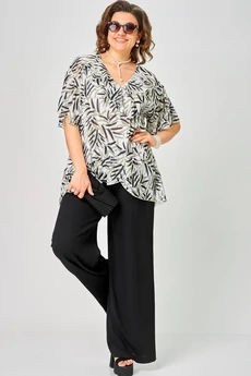 Блузка 198-1 принт листики EVA GRANT