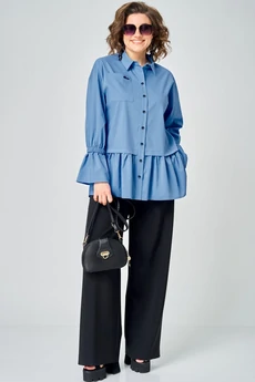 Блузка 7080-1 голубой EVA GRANT
