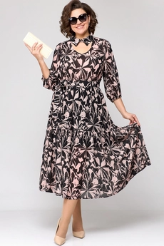 Платье 7102 черно-пудровый EVA GRANT