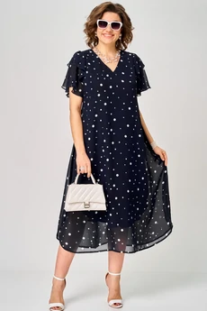 Платье  7116 синий горох EVA GRANT