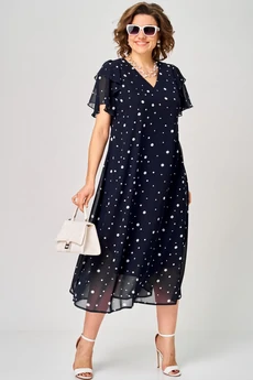 Платье  7116 синий горох EVA GRANT