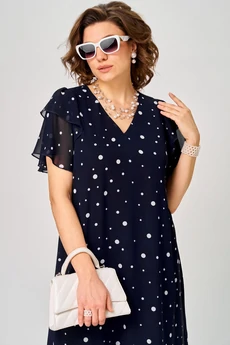 Платье  7116 синий горох EVA GRANT